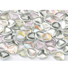 Чешские стеклянные бусины Лепестки Crystal Silver Rainbow Rose Petals Glass beads 8 x 7 mm 