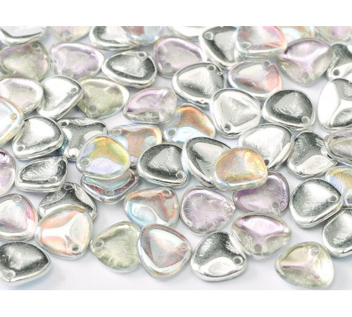 Чешские стеклянные бусины Лепестки Crystal Silver Rainbow Rose Petals Glass beads 8 x 7 mm 