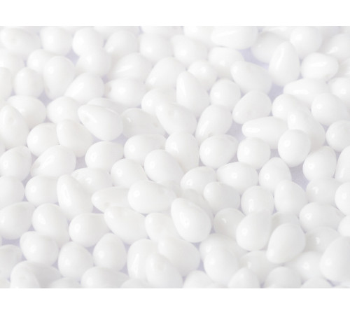 Чешские бусины Капли Chalk White 4x6 mm / (20 шт)