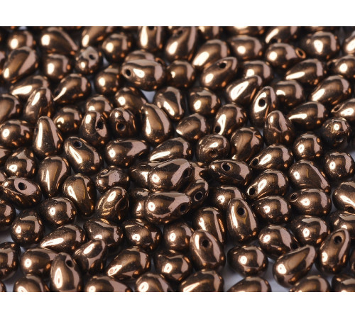 Чешские бусины Капли Jet Bronze 4x6 mm / (20 шт)