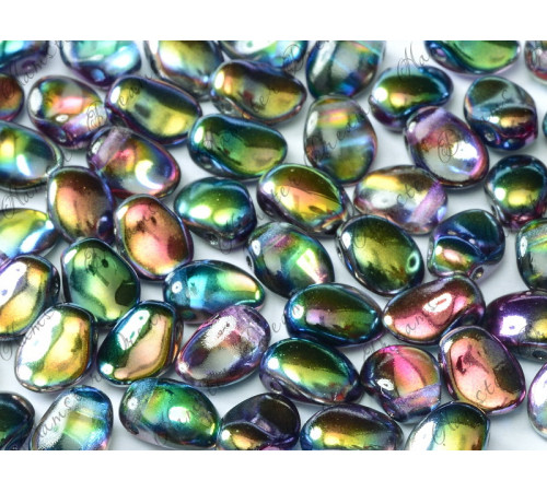 Чешские бусины Лепестки тюльпана Crystal Magic Blue Tulip Petals Glass beads 6 x 8 mm 