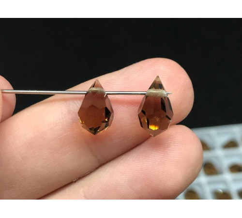 Подвеска - капля Smoked Topaz 6*10 мм