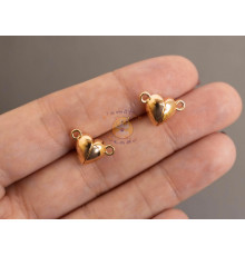 Магнитный замок "Сердце" Gold 18К / 1 шт