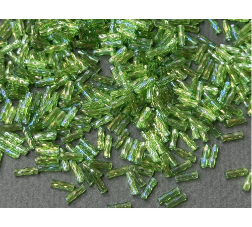 Витой стеклярус Matsuno Light Green AB 6 мм / 5 г