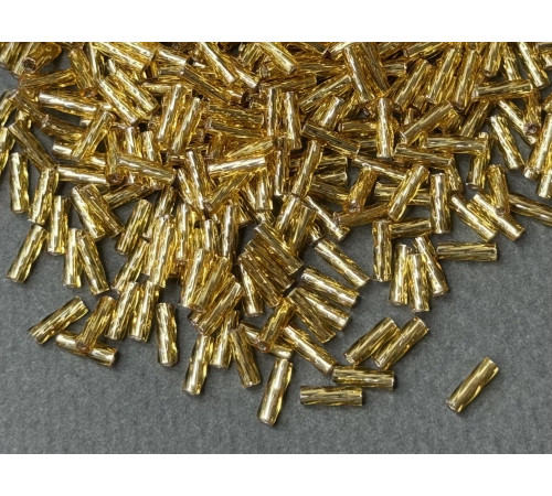 Витой стеклярус Matsuno Crystal Gold Line 6 мм / 5 г