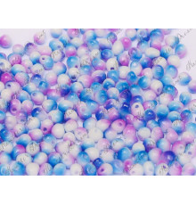 Бисер-капли Miyuki Drops White Opaque Funky Blue 3,4 mm
