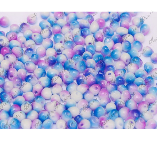 Бисер-капли Miyuki Drops White Opaque Funky Blue 3,4 mm