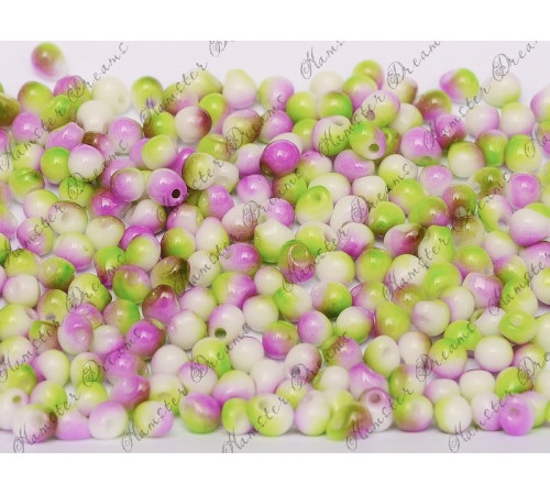 Бисер-капли Miyuki Drops White Opaque Funky Orchid 3,4 mm