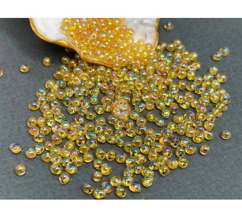 Бисер-капли Miyuki Drops Transparent Lt.Topaz AB 3.4 мм/ 5 г