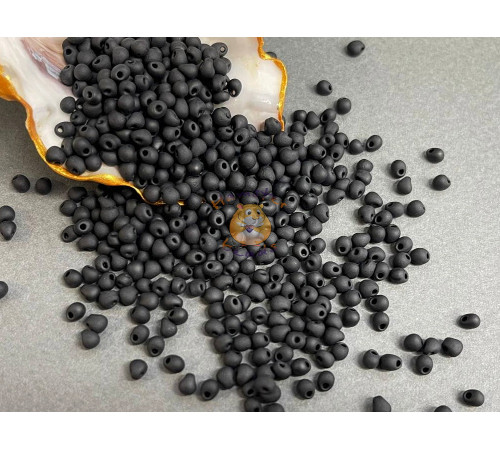 Бисер-капли Miyuki Drops Black Matted 3.4 мм/ 5 г