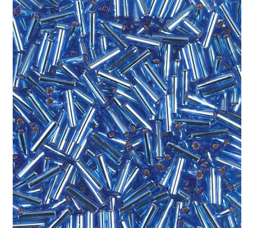 Стеклярус Miyuki Bugles #0019 - Sapphire Silver Lined 6x1,7 mm / 5 г