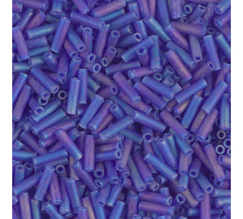 Стеклярус Miyuki Bugles #0151FR - Matted Transp Cobalt AB 6x1,7 mm / 5 г