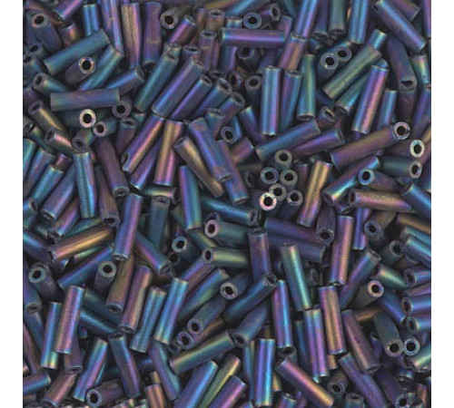 Стеклярус Miyuki Bugles #0401FR - Matted Multi Iris 6x1,7 mm / 5 г