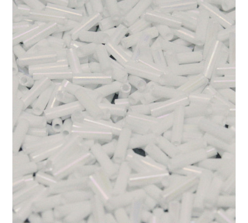 Стеклярус Miyuki Bugles #0402 - White Opaque  6x1,7 mm / 5 г