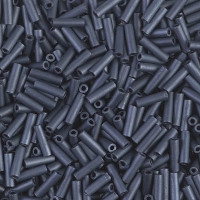 Стеклярус Miyuki Bugles #2001 - Matted Gunmetal 6x1,7 mm / 5 г