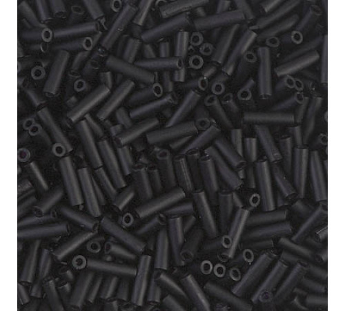 Стеклярус Miyuki Bugles #0401F - Black Matted 6x1,7 mm / 5 г