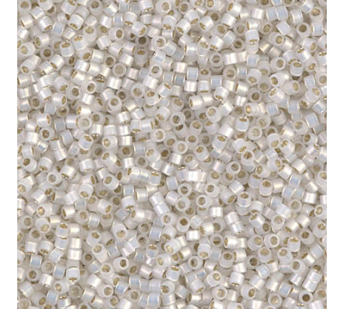 Бисер MIYUKI Delica 11/0 #DB0221 - Gilt Lined White Opal