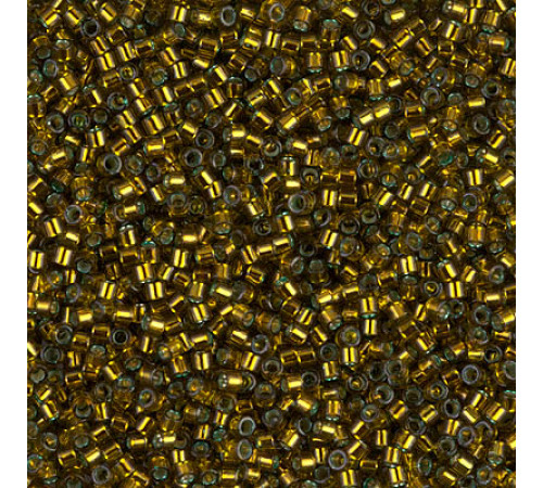 Бисер MIYUKI Delica 11/0 #DB0604 - Silver Lined Golden Olive Dyed
