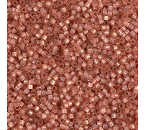 Бисер MIYUKI Delica 11/0 #DB0622 - Silver Lined Peach Alabaster Dyed