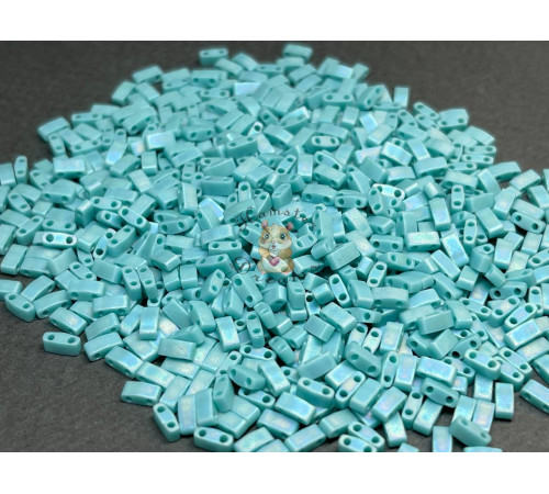 Бисер Miyuki Half Tila #HTL0412FR - Opaque Turq Green Matted AB / 5 г