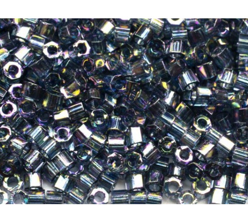 Бисер MIYUKI Delica 11/0 #DBC0111 - Hexcut Transparent Blue Grey Luster AB