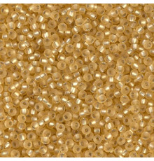 Бисер MIYUKI круглый 15/0 #0003F - Matted Silver Lined Gold