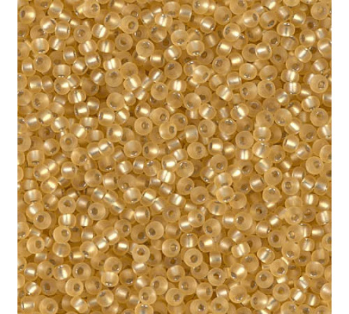 Бисер MIYUKI круглый 15/0 #0003F - Matted Silver Lined Gold
