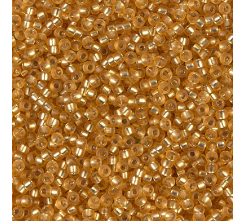 Бисер MIYUKI круглый 15/0 #0004F - Matted Silver Lined Dk Gold