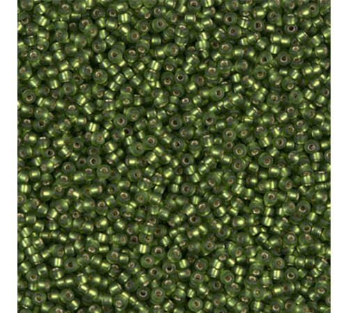 Бисер MIYUKI круглый 15/0 #0026F - Matted Silver Lined Olive