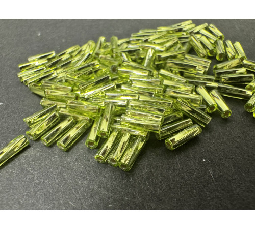 Витой стеклярус Miyuki Chartreuse Silver Lined TW-6-0014 2х6 мм