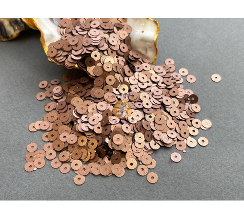 Пайетки Бронза матовые P204 Metal плоские 3 мм (3 г)