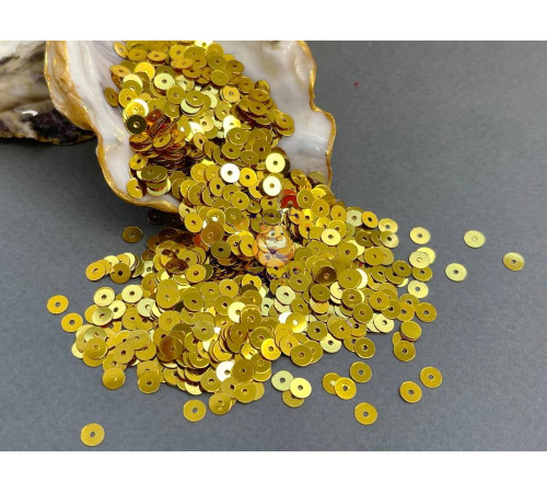 Пайетки Медовое золото P306 Metal плоские 3 мм  (3 г)