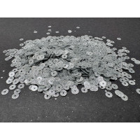 Пайетки Серебро Glitter плоские 4 мм (3 г)