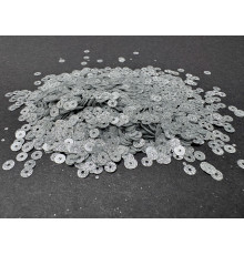 Пайетки Серебро Glitter плоские 4 мм (3 г)