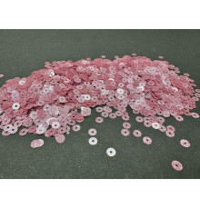 Пайетки Розовые Glitter плоские 4 мм (3 г)