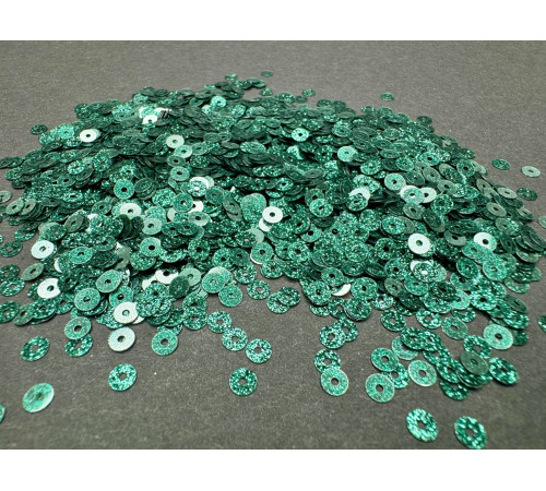 Пайетки Изумрудный Glitter плоские 4 мм (3 г)