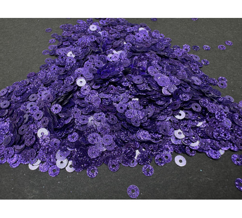 Пайетки Фиолетовые Glitter плоские 4 мм (3 г)