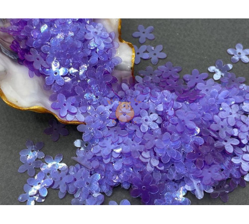 Пайетки Цветы сиреневые Lustre L.21 / 10 мм