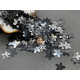Пайетки Цветы Black Silver Clouds Metal M.28 / 10 мм