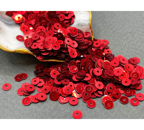Пайетки Apple Red M.94 плоские Metal