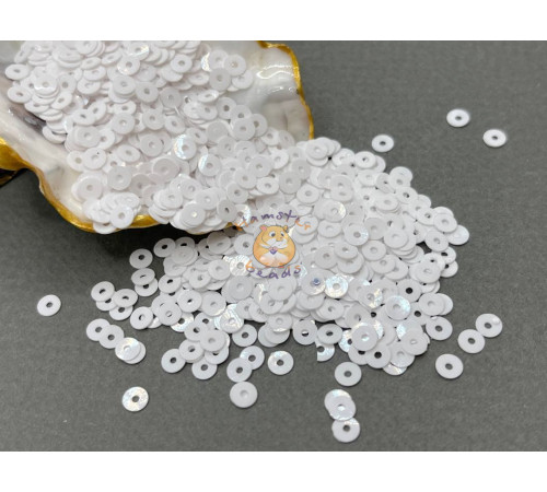 Пайетки Opaque White O.129 плоские/ 3 г