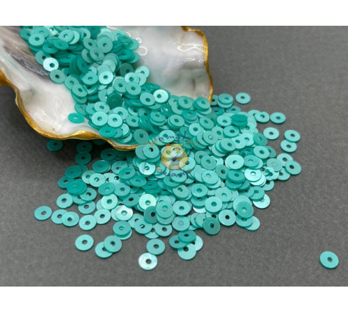 Пайетки Turquoise Green Luster L.44  плоские 