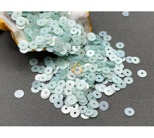 Пайетки Teal Green Luster L.49 плоские / 5 мм