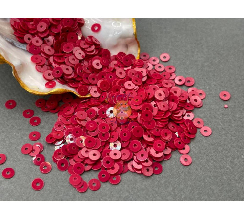 Пайетки Opaque Dark Red O.51 плоские / 4 мм