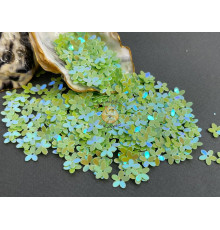 Пайетки Цветочки Opaque Light Green Blue Luster 10 мм (3 г) Китай