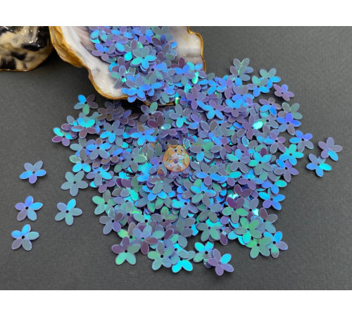 Пайетки Цветочки Opaque Purple Blue Luster 10 мм (3 г) Китай