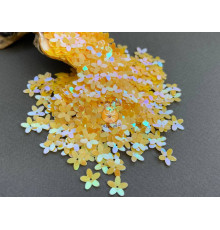 Пайетки Цветочки Opaque Yellow AB 10 мм (3 г) Китай