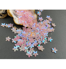Пайетки Цветочки Light Rose AB 10 мм (3 г) Китай