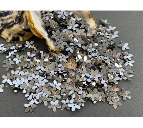 Пайетки Цветочки Hematite 10 мм (3 г) Китай