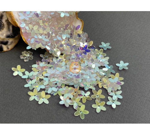 Пайетки Цветочки Crystal Yellow Luster 10 мм (3 г) Китай
